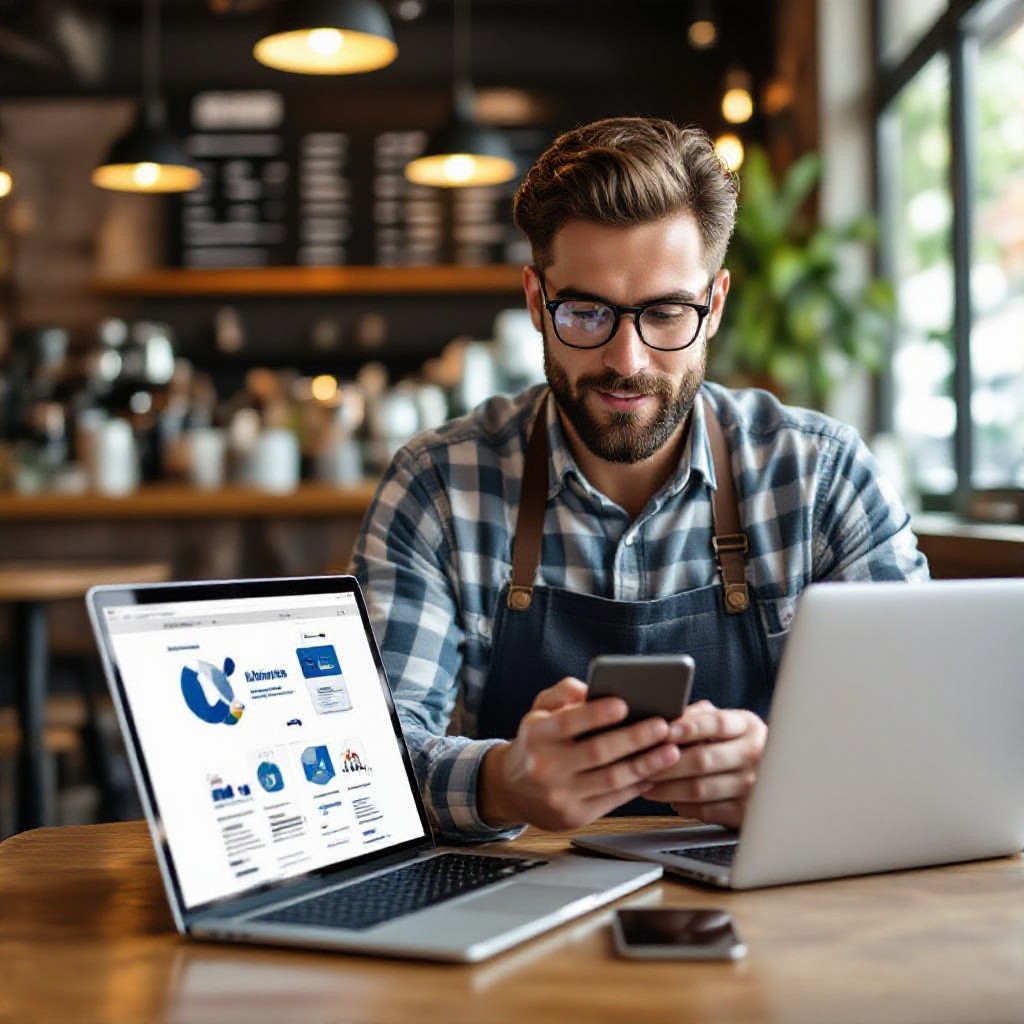 small business website on mobile and laptop