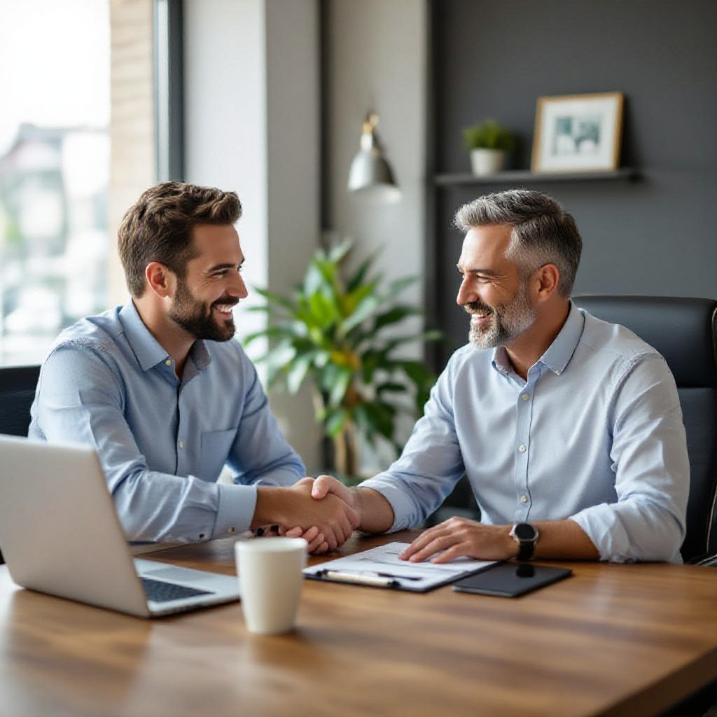 Local financial advisor meeting client