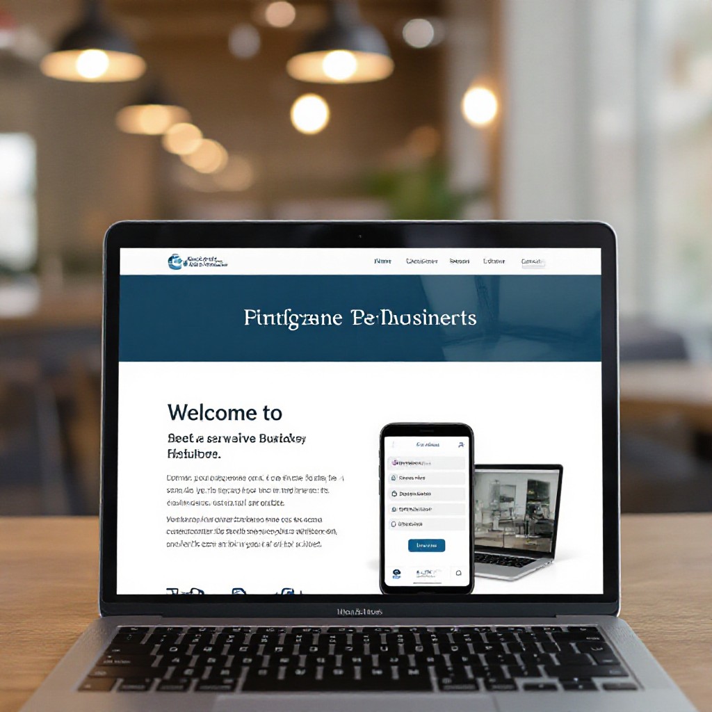 Small business website on laptop and mobile