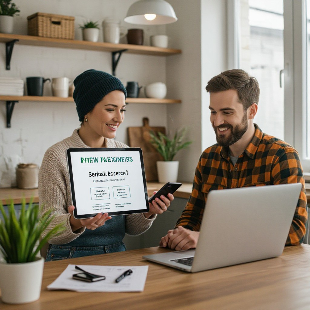 Hadfield business owner viewing website