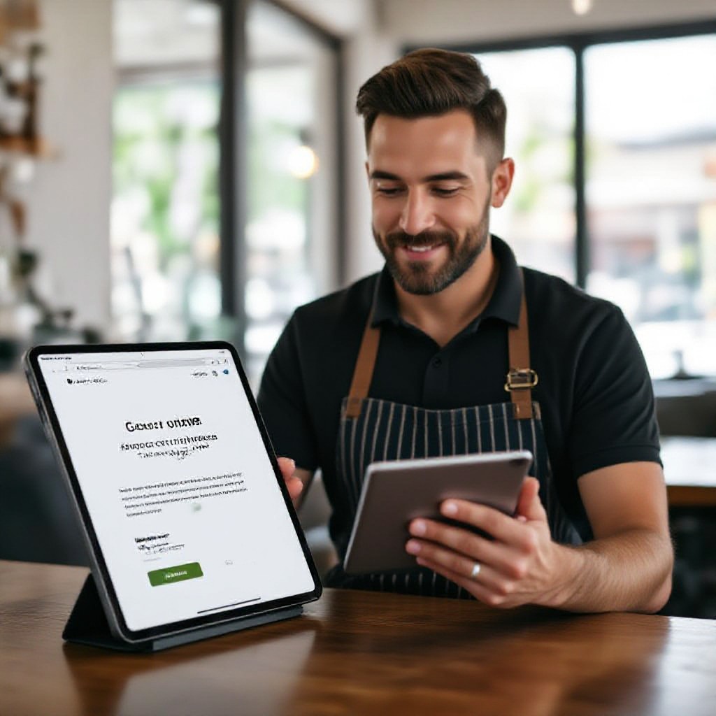 Reservoir business owner checking website