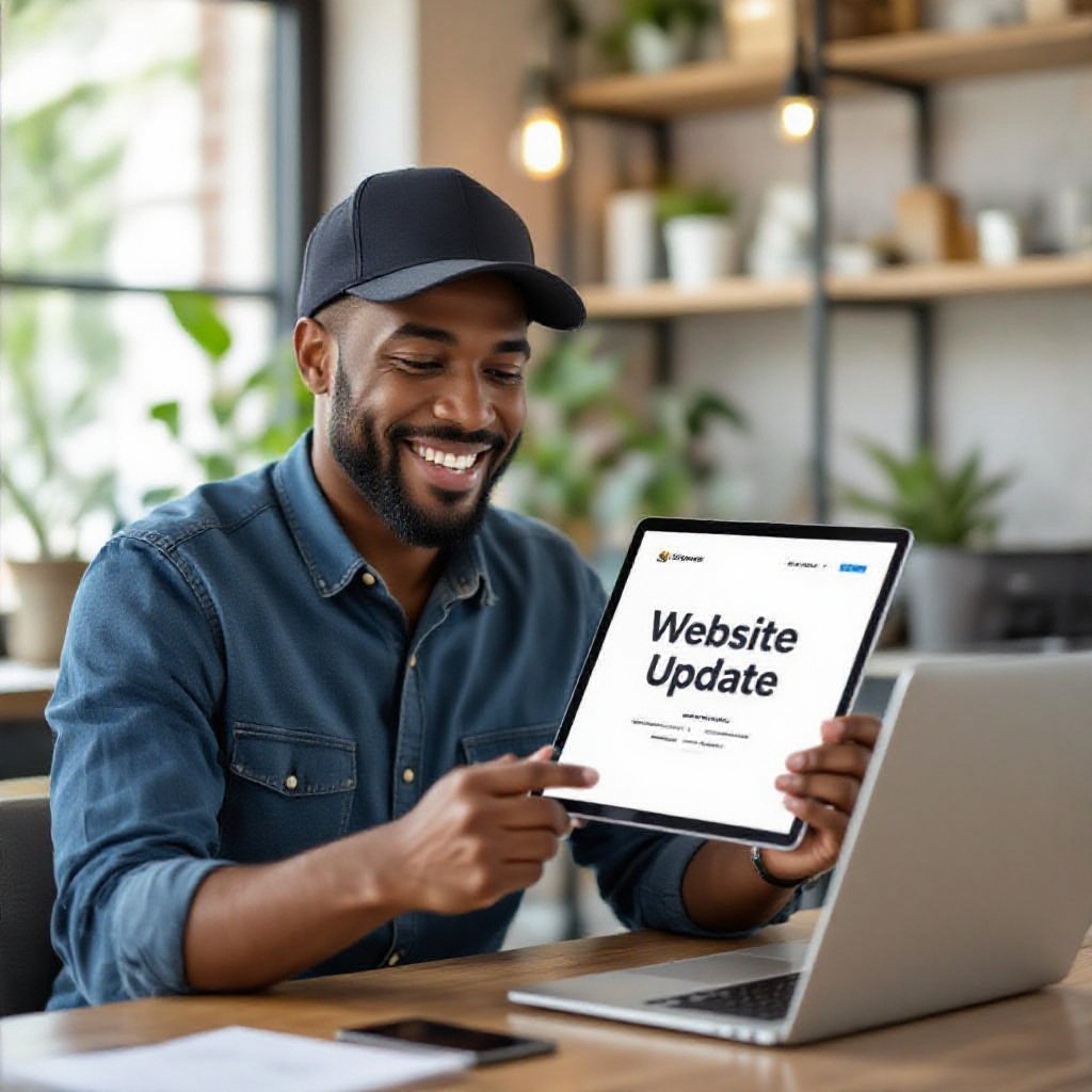 Owner receiving website update